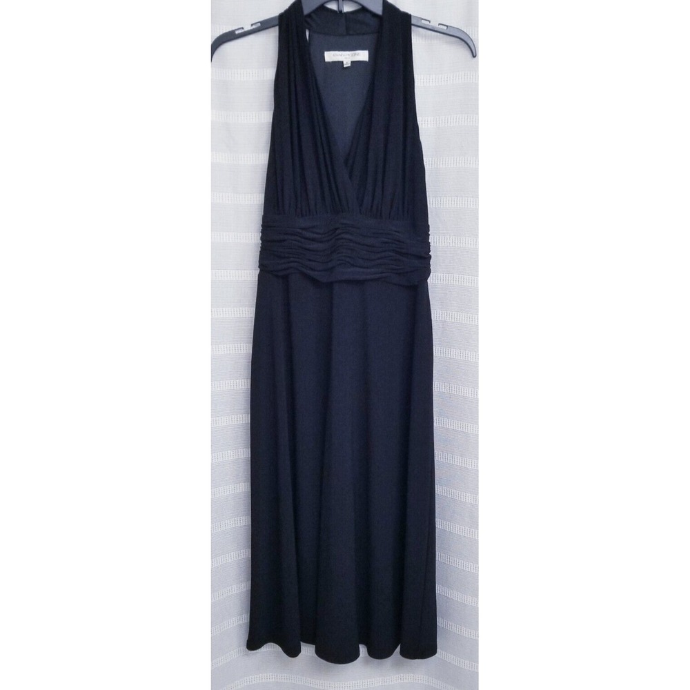 NICE Evan Picone Halter Stretch Women's Black STRETCH Fit & Flare DRESS‎ Size 8